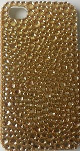 CASE STRASS GRANDE DOURADA PARA IPHONE 4 E 4S