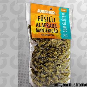 Macarrão Tipo Fusilli com Açafrão e Manjericão Integral 300 Gramas Sundhed