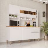 Kit Cozinha Alexia 6P2G c Espelho Branco Neve Imop