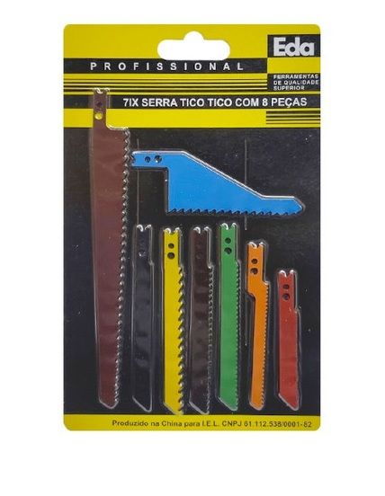 Jogo de Serras Tico Tico Profissional Kit 8 Peças 7IX Eda