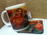 Caneca Sagrado Coração de Maria e Jesus