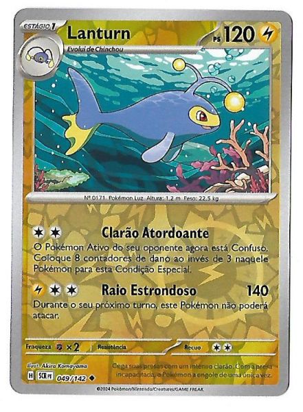 Pokemon Lanturn Reverse Foil Escarlate e Violeta Coroa Estelar