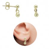 Brinco infantil folheado a ouro 18k com bolinhas - BS5074