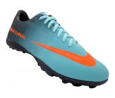 Chuteira Society Nike Mercurial Preto e Verde Água MOD:11772