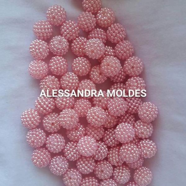 Bola flocada rosa 20 unidades