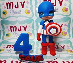 Topo de bolo tema Capitão América