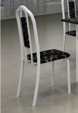 Kit com 6 Cadeiras Luisa Floral Preto.Branco Soma