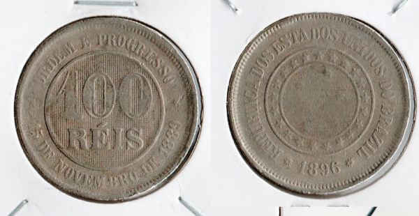 040-4 - 100 Réis 1896 - Tiragem 3.390,000