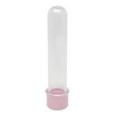 Tubete 13cm c/ tampa rosa...  Tubo/Tubete em acrílico13cm transparente c/ Tampa Rosa BB