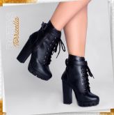 1-Ankle Boot com meia pata feminina roqueira- bota cano curto salto TORRICELLA inverno luxo