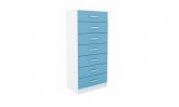Comoda Resende.Macabu 7G Branco com Azul AS Moveis