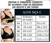 Tabela de Tamanhos Feminino Taça C