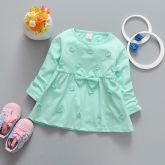 Vestido Infantil Primavera Bebê Bordado Manga Longa
