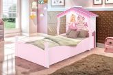 Cama Infantil Casa Princesa Branco.Rosa J A Moveis