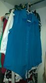 Blusa tecido social azul