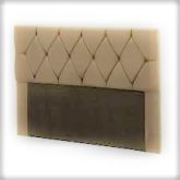 Cabeceira Casal Bia 140 Veludo Suede Bege SR Cabec