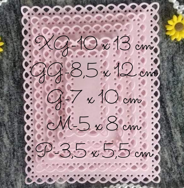 Moldura retângulo rendado M