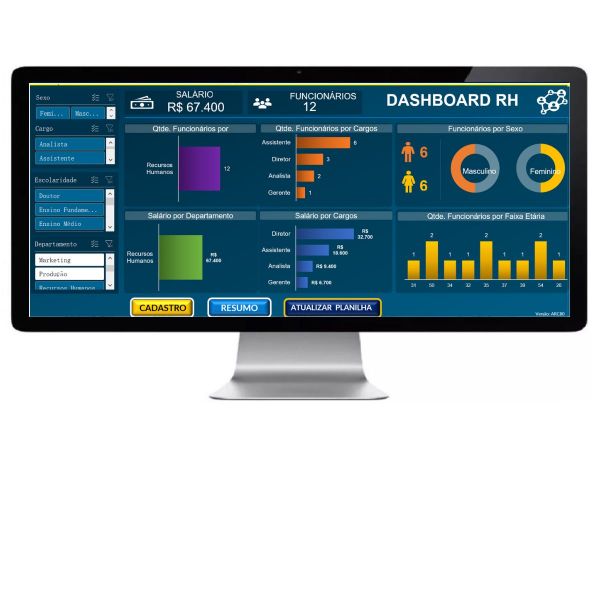 Planilha Recursos Humanos Com Dashboard + 8 Mil Planilhas Prontas e Editáveis + Bônus
