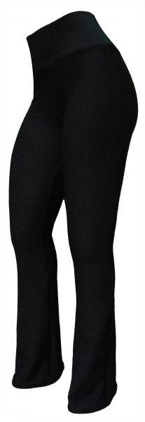 calça feminina preta (GG-46) ,flare ou reta, em tecido piquet colmeia preto