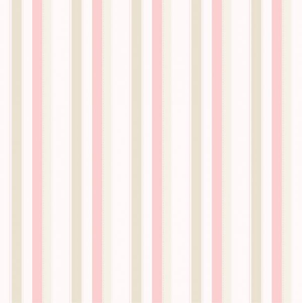 Papel de Parede Bambino's Bobinex (Nacional) - Listras (Rosa/ Gelo/ Bege/ Branco) 3338