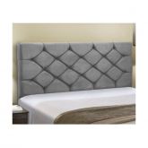 Cabeceira Casal Bony 140 Veludo Suede Cinza SR Cabec