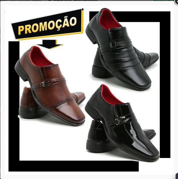 Varejo: Kit 3 Pares De Sapato Social Masculino. Ref:000,07
