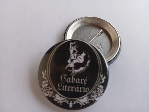 Botton  Cabaré Literário - Preto 3,5cm