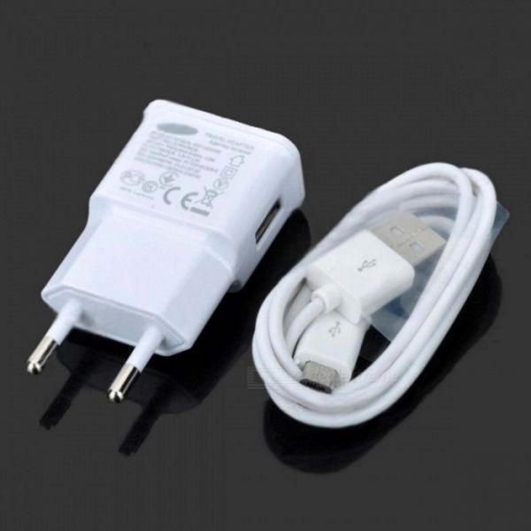 UE Plug Carregador + Micro USB Cable para telefones - Branco (100 ~ 240V / 1m)