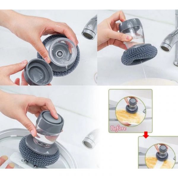 Esponja Bucha De Aço Com Dispenser De Detergente