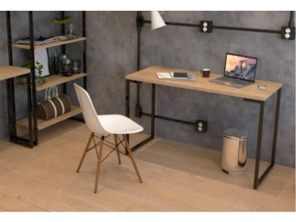 Escrivaninha Porto FitMobel 120x50 Natura.Preto Belo Mov
