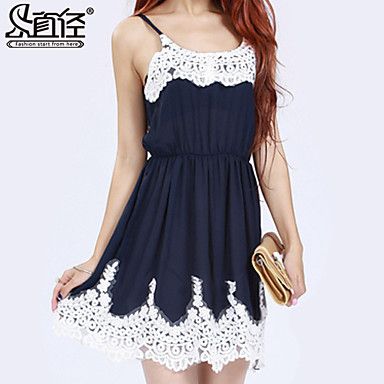 Mini/Acima do Joelho - Vestido - Chifon - Cinto Não Incluído/Com Forro #02711265