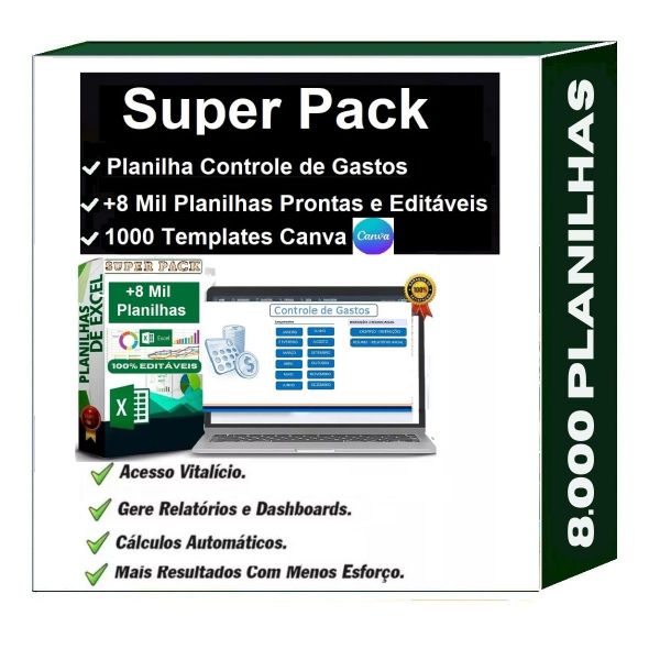Planilha de Controle de Gastos + 8 Mil Planilhas Excel Prontas e Editáveis + Bônus