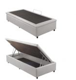 Base Bau Solteirao 108x188x40 Corino Branco SR Movelaria
