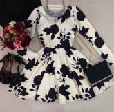Vestido manga longa c/ bojo