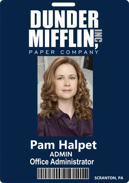 The Office Crachá Dunder Mifflin Pam Halpert