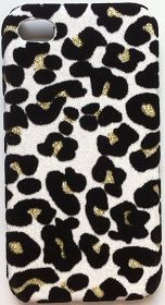 CASE ONCINHA AVELUDADA BRANCA PARA IPHONE 4 E 4S