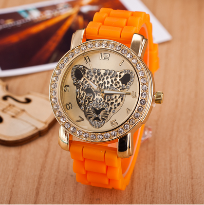 Nova moda relógio de quartzo silicone Leopardo
