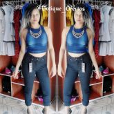Calça jeans preta hot pan