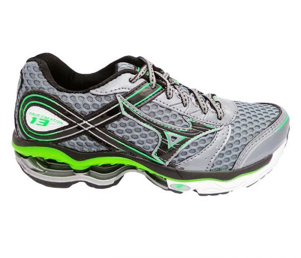 tenis mizuno wave creation 13 grafit e verde limao