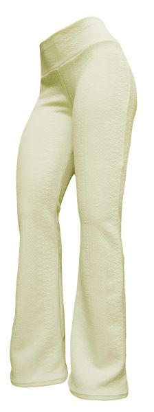 calça feminina branca offwhite (46)cintura alta, tecido jacquard arabescos geométricos grosso