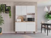 15392.Kit Cozinha New Siena 6P1G Branco Salleto