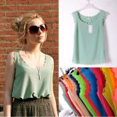 Blusa Casuais Chiffon Cores