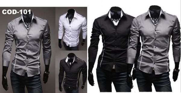 camisa social importada 3 cores