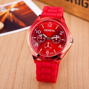 Relógio quartzo Silicone mulheres brilhantes, Relógio analógico Sports Watch luxuoso