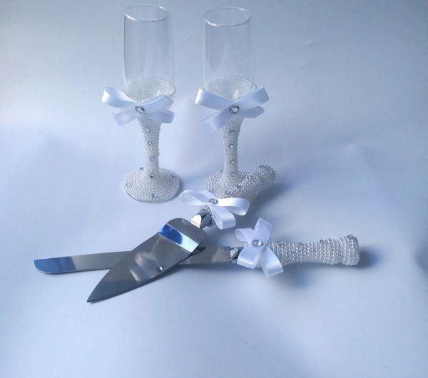 Kit Taças e Facas Casamento