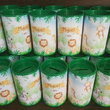 Cofrinho Personalizado - Kit com 24 Unidades – Lembrança Fofa que Ensina a Poupar!