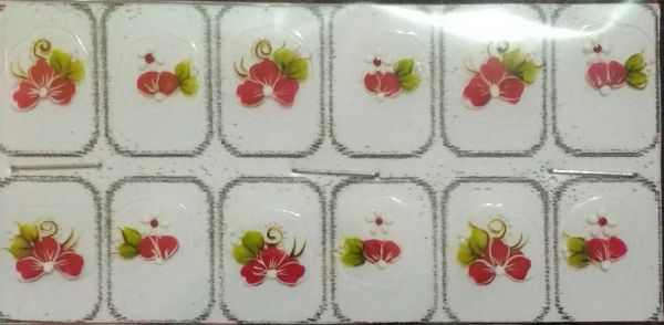 Adesivos artesanais-flor vermelha