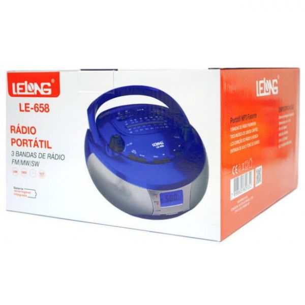 Rádio Portátil FM, USB e Controle Remoto - LE-658