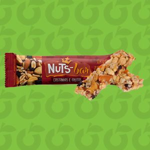 Barra de Cereal 20 Unidades NutsBar Castanhas e Frutas Zero Açúcar, Zero Glúten