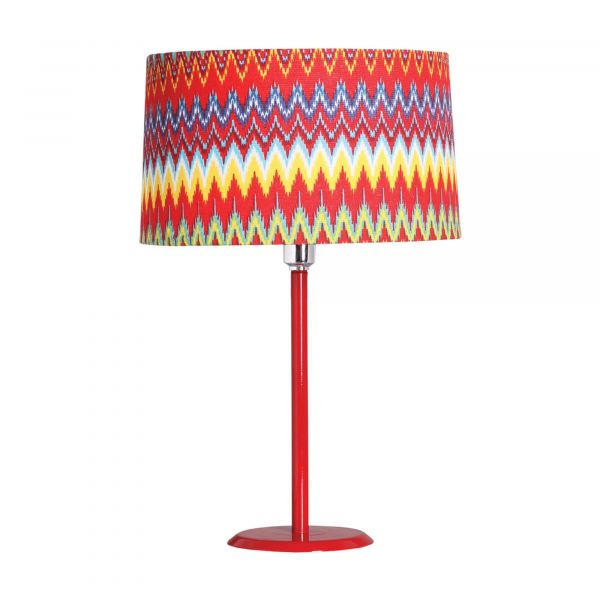 Abajur Vermelho & Amarelo 47xØ28cm Bivolt